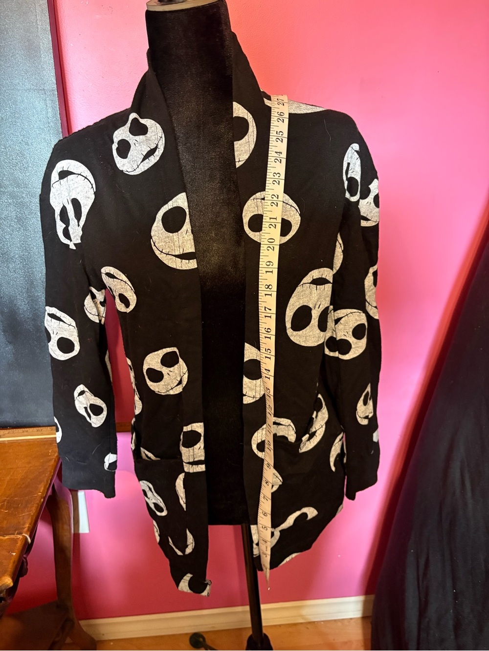 Disney Black Jacket with White Skull Motif